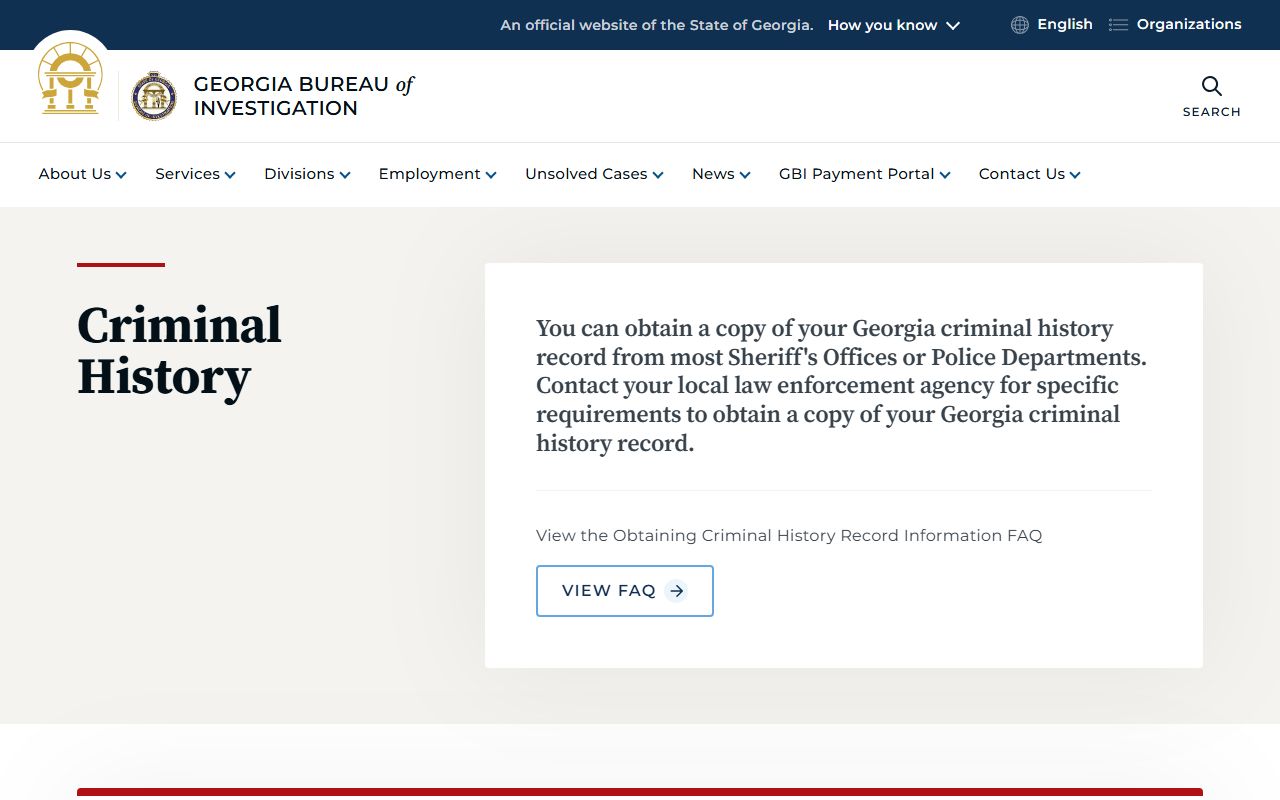 GBI criminal history information for Taylor County record checks