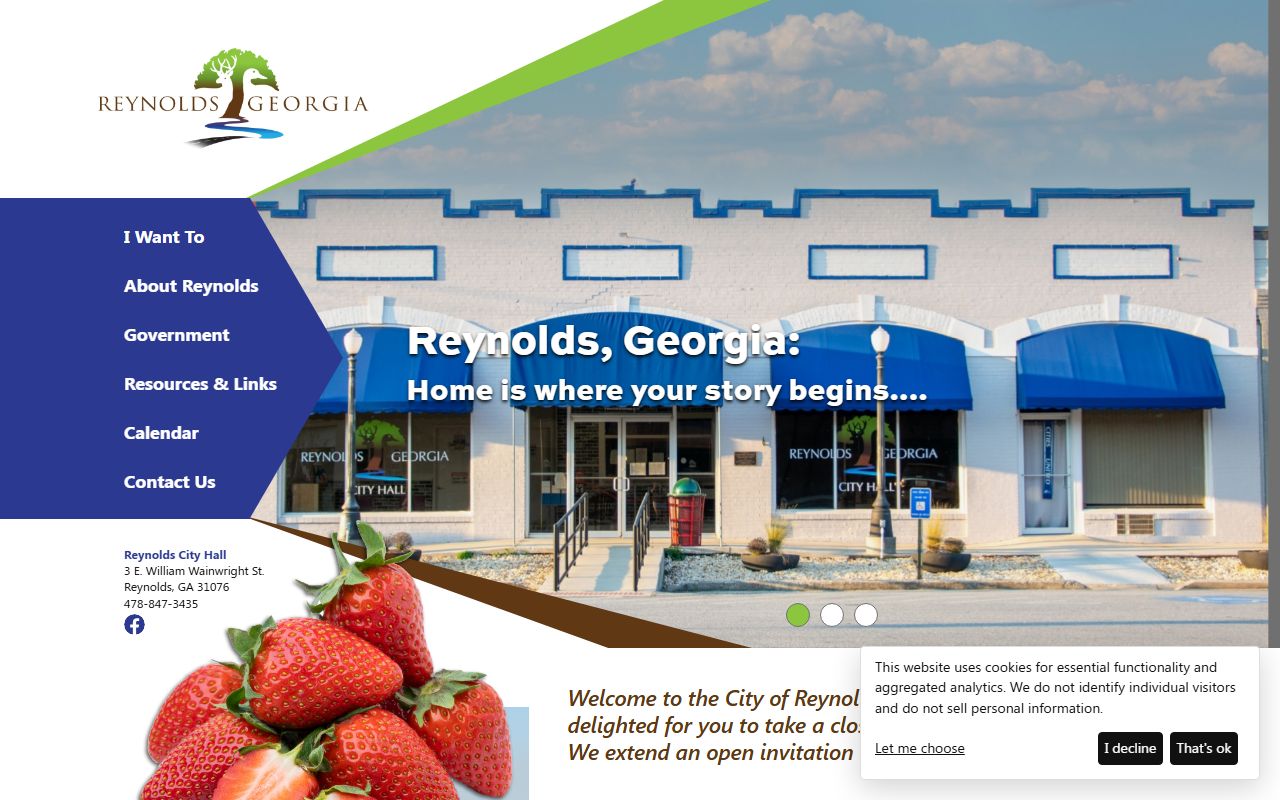Official City of Reynolds website showing local government information
