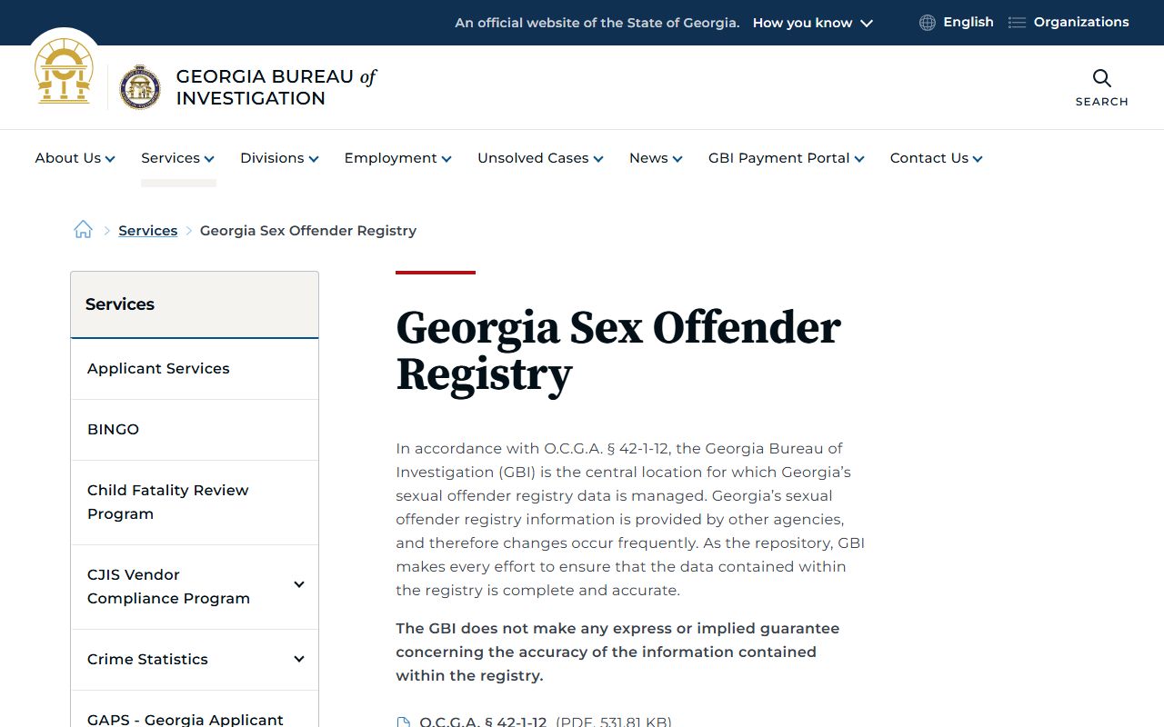 Taylor County sex offender registry information from the Georgia Bureau of Investigation